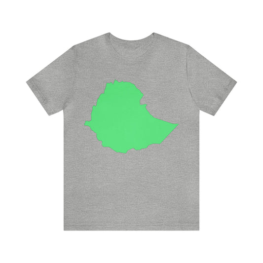 Minimalist Green Ethiopian Map Outline T-Shirt