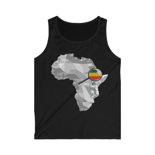 Copy of Amplified Ethiopia on African Map Tank Top - Tri Color Map