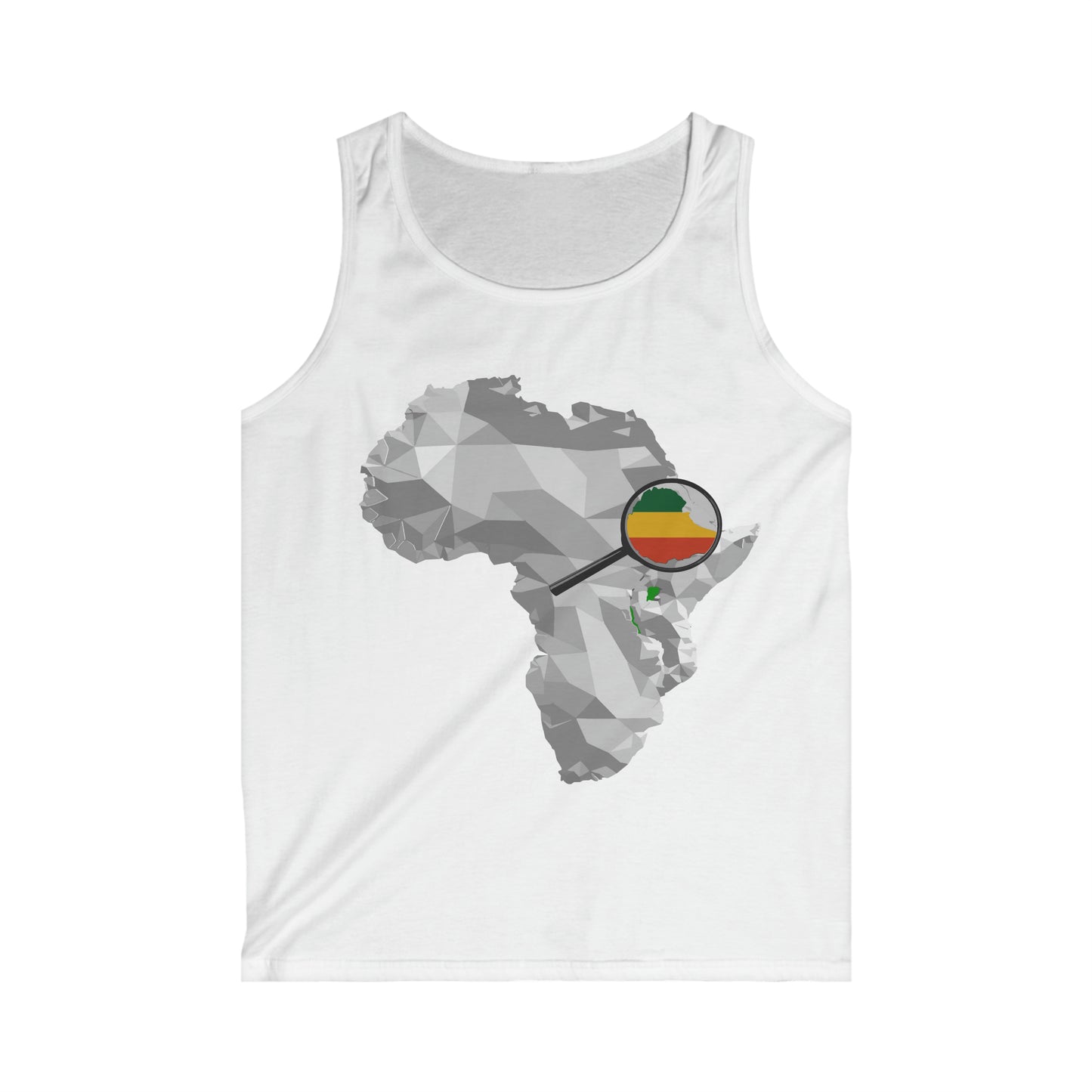 Copy of Amplified Ethiopia on African Map Tank Top - Tri Color Map