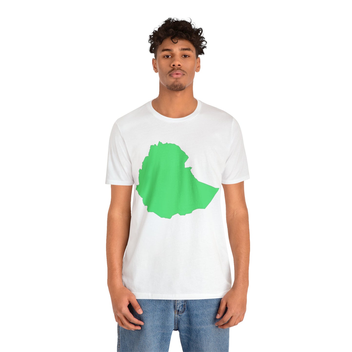 Minimalist Green Ethiopian Map Outline T-Shirt